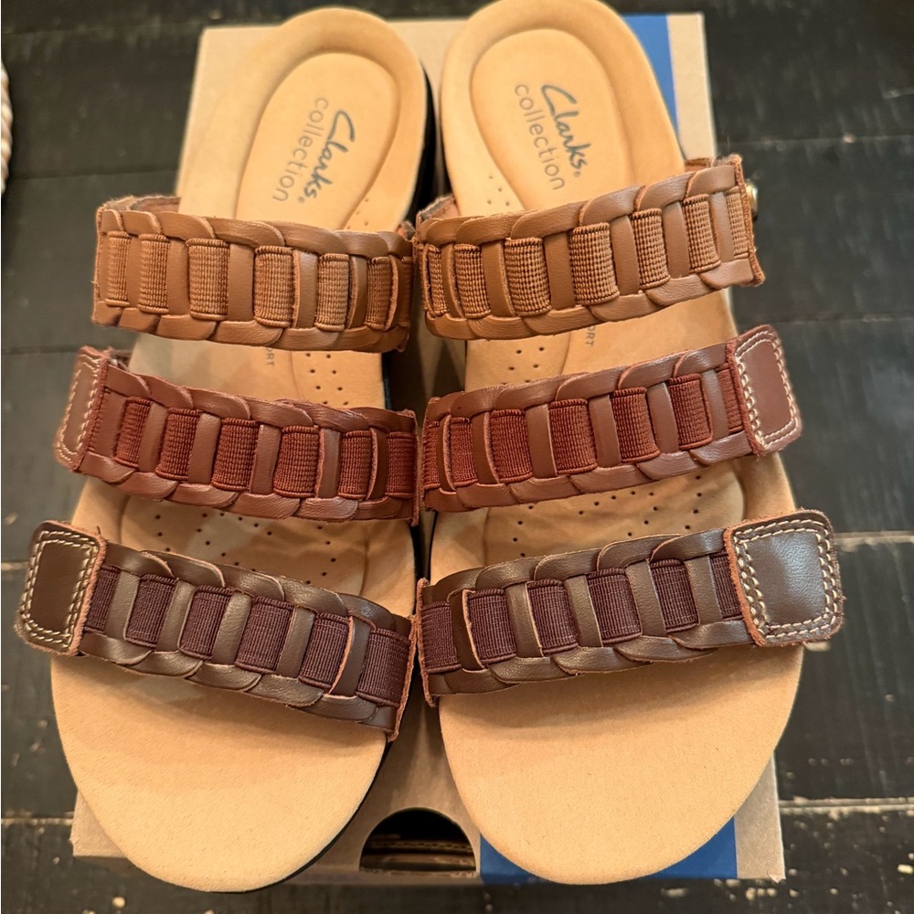 Clarks Laurieann Hope Brown Sandals - Picture 2 of 5